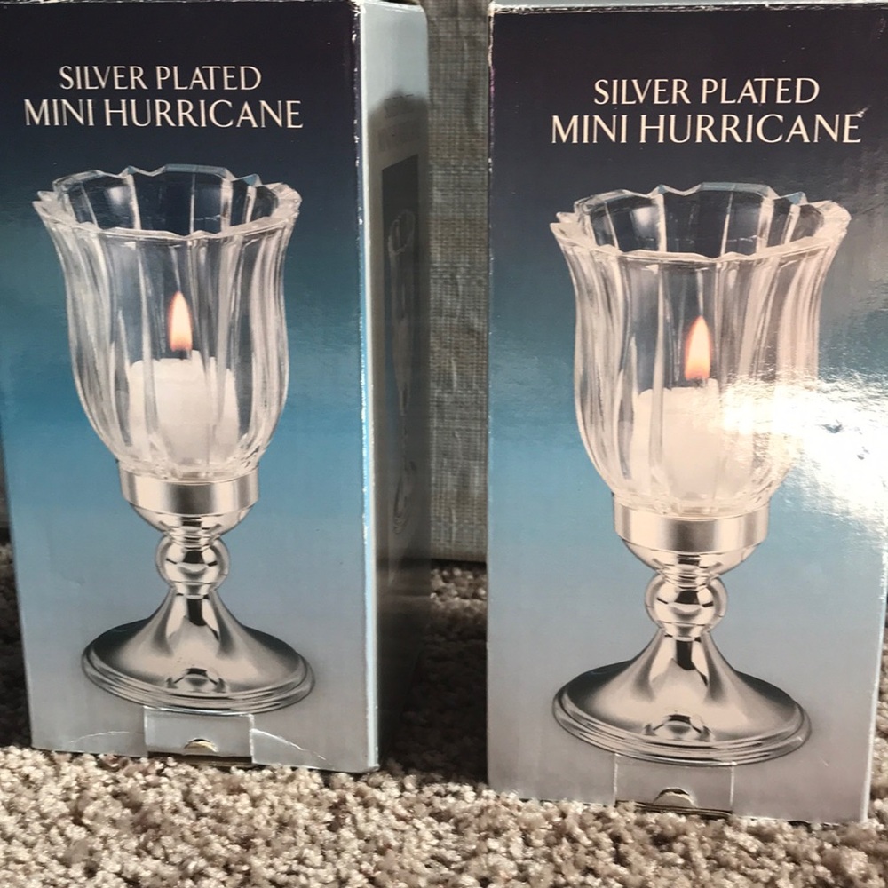 Brand New in box silver plated candle holders